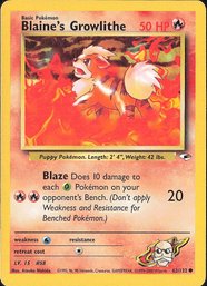 Pokemon Vintage Gym Heroes Blaine's Growlithe