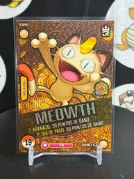 RARE Pokemon Meowth Foil Torneo De Maestros Peru Peruvian Card Spanish