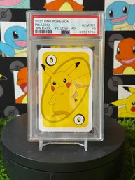 PSA 10 2020 UNO POKEMON PIKACHU JPN.BACK - YELLOW - #0