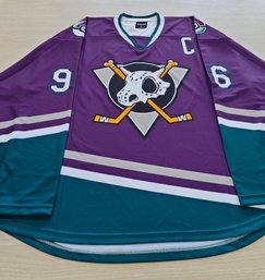 PICK YOUR SIZE Cubone Mighty Ducks Hockey Jersey Purple