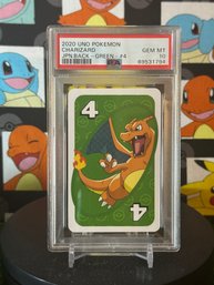PSA 10 2020 UNO POKEMON CHARIZARD JPN.BACK - GREEN - #4