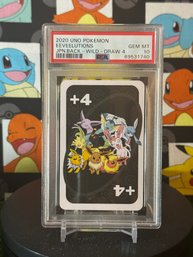 PSA 10 2020 UNO POKEMON EEVEELUTIONS JPN.BACK - WILD - DRAW 4