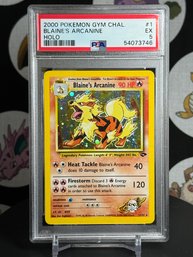 PSA 5 2000 POKEMON GYM CHAL. BLAINE'S ARCANINE HOLO