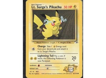 Common Gym Heroes Lt. Surge's Pikachu