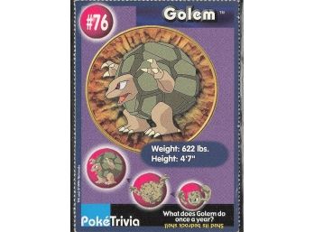 Vintage 1998 Nintendo Poke Trivia Golem