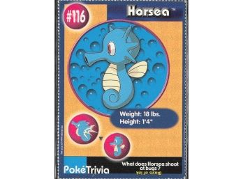 Vintage 1998 Nintendo Poke Trivia Horsea