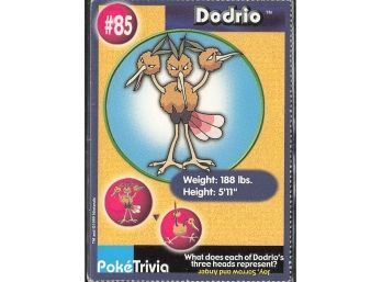 Vintage 1998 Nintendo Poke Trivia Dodrio
