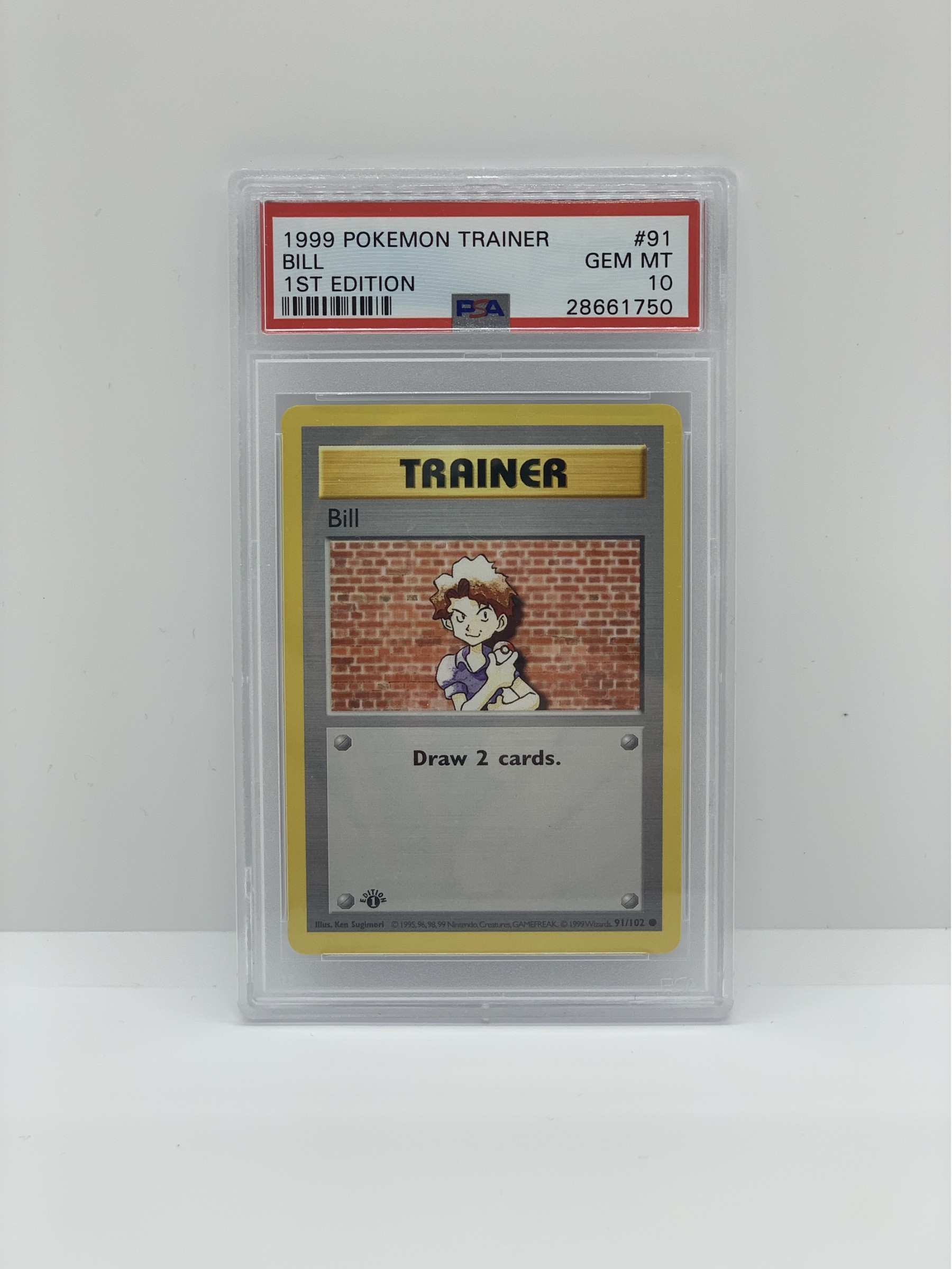 Pokmon Trainer Bill Shadowless 1st Edition PSA 10 Gem #1210 |  Auctionninja.com