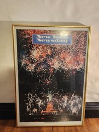 Vintage 1986 New York Newsday Statue Of Liberty Centennial Fireworks Souvenir Poster