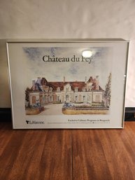 Vintage La Varenne Chateau Du Fey Burgundy Culinary Program Framed Poster Art