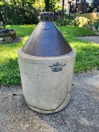 Antique Robinson Ransbottom 5 Gallon Blue Crown Stoneware Whiskey Jug