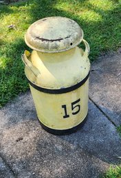 Vintage Heavy Metal Farmhouse Dairy Milk Can Cream Jug With Lid