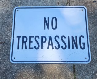 Vintage Allstate Sign & Plaque Co. Aluminum No Trespassing Sign 24' X 18'