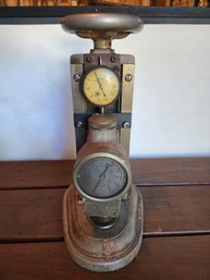 B.F. Perkins & Son Paper Pressure Bulker & Gauge Tester - Antique Industrial Lab Equipment