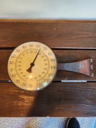 Vintage Conant Custom Brass Vermont Dial Thermometer Outdoor Wall Mount Antique Style