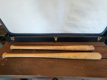 Pair Of Vintage Wooden Baseball Bats  Antique Game-Used Athletic Memorabilia Lot