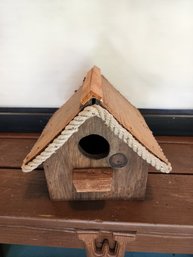 Rustic Handmade Wooden Birdhouse  Primitive A-Frame Backyard Garden Nesting Box