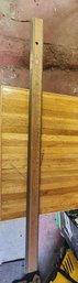 Vintage Brass Bound Wooden Straight Edge Ruler Carpenter Tool