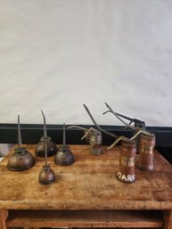 Vintage Metal Thumb Pump Oil Can Lot