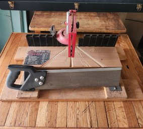 Vintage Craftsman Manual Miter Box And Back Saw Set With Wooden Base