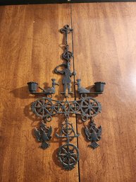 Vintage Cast Metal Hanging Candle Holder
