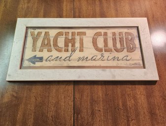 Framed Yacht Club And Marina Nautical Art Print Sign Made In USA
