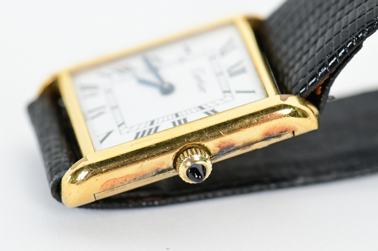 ひ*と様 Cartier タンク レディース18K electroprated Cartier Vintage Ladies Tank Watch 18K Gold Electroplated Hand