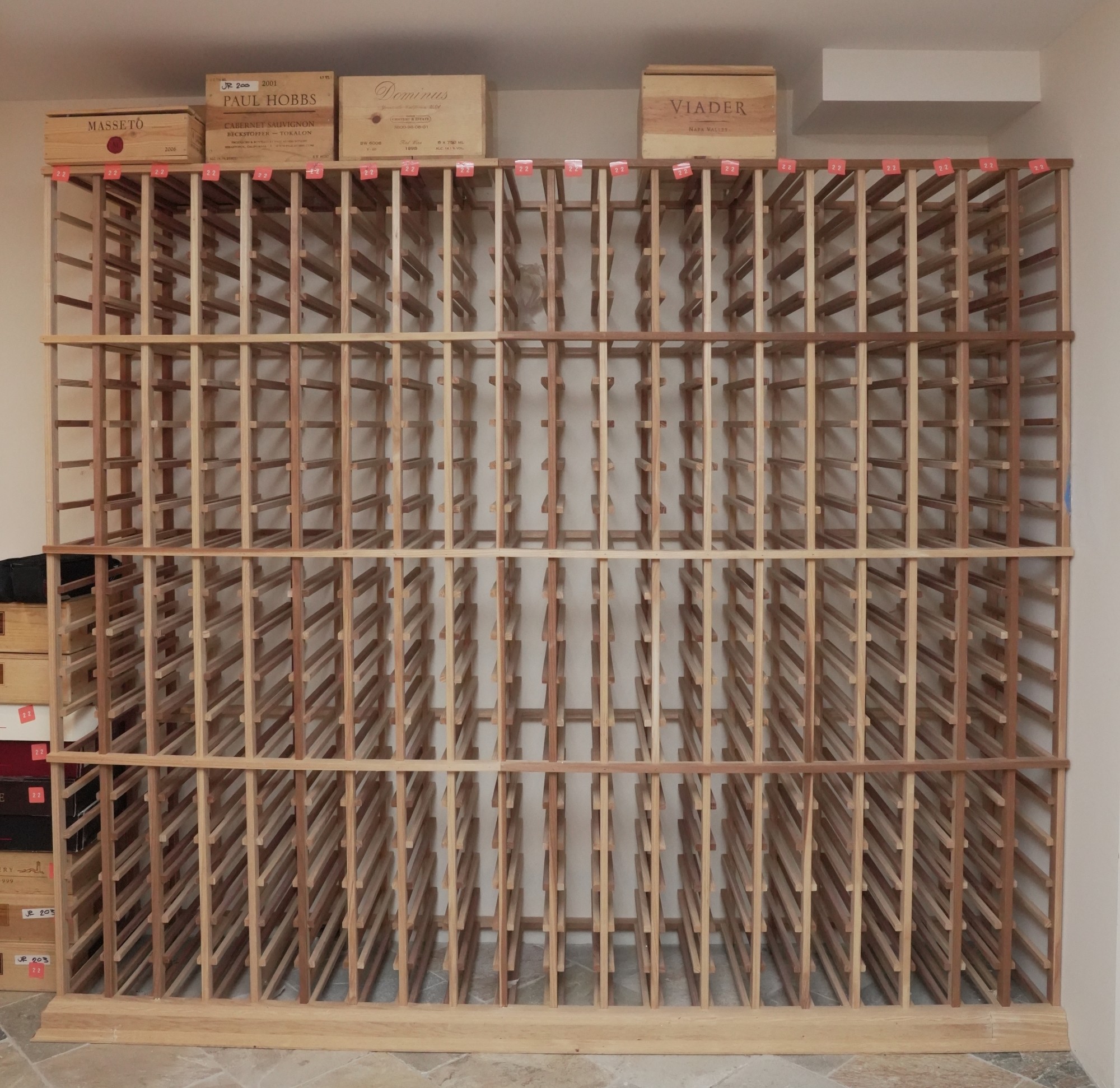 Grid Pattern Wine Rack Large Wooden Wine Rack With Grid Storage #174153 | Auctionninja.com