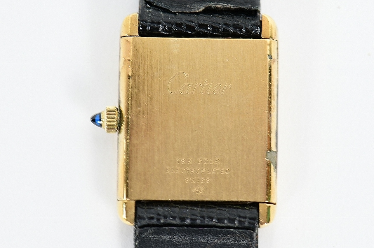 Cartier Vintage Ladies Tank Watch 18K Gold Electroplated Hand