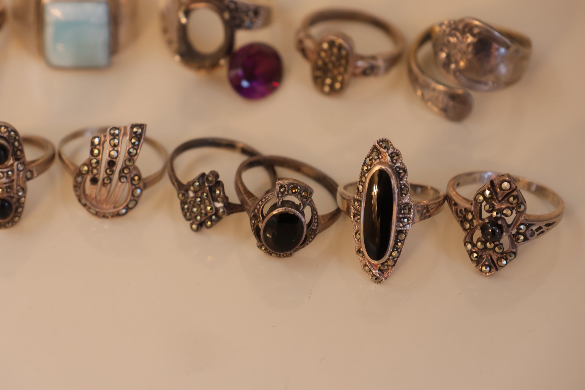 Marcacite Rings Collection Of Vintage Sterling And Marcasite Rings #175646 ...