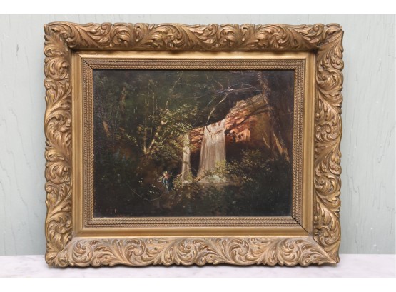 Hudson River School (American Art Movement, 1870-1890) Oil Painting - Fly Fishing