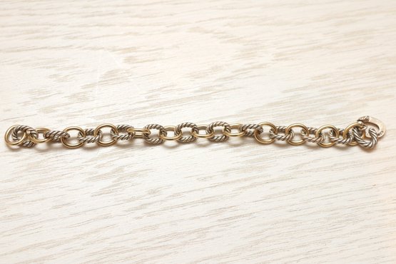 David Yurman 18K Gold & Sterling Silver Double-Link Chain Bracelet