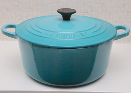 Le Creuset Turquoise Enameled Cast-Iron Dutch Oven