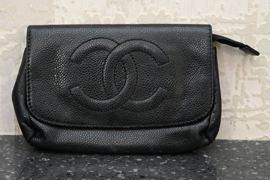 Chanel Caviar Leather Timeless Cosmetic Pouch