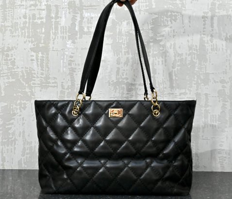 Vintage Chanel Wild Stitch Black Quilted Tote