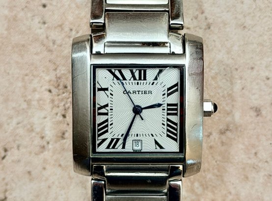 Cartier Woman's Stainless Steel Tank Francasie Watch