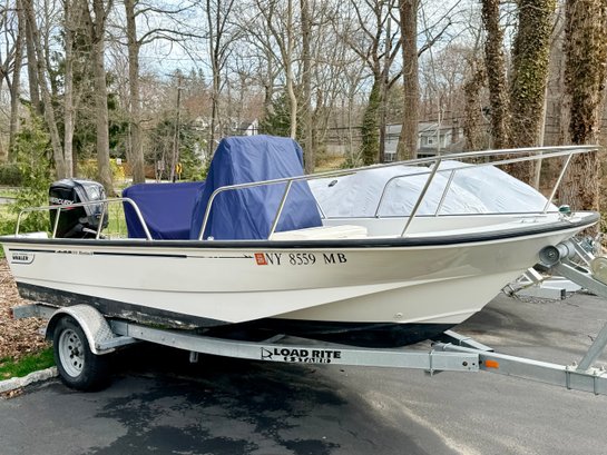 2005 Boston Whaler 17ft Montauk With 2021 90hp Mercury O/B Engine And Bimini Top