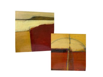 Artwork - Karen Jacobs (American, Mid-20th C.-) Abstract Oil Paintings - Red