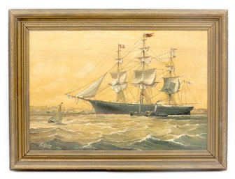 The 'james Baines' Clipper Ship Oil On Canvas