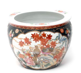 Chinese Cloisonn Fishbowl Planter
