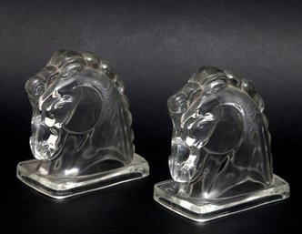 Glass Horse Bookends