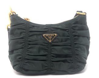 Prada Tessuto Dark Green Nylon Evening Purse