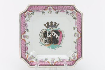 Porcelain Family Coat Of Arms Display Plate