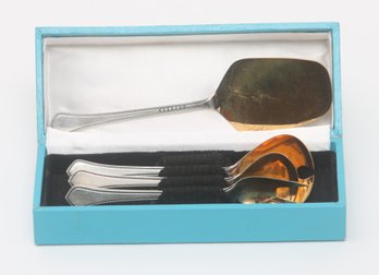 Antique Silver And Gilded Serving Set - 4 Pieces