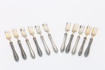 Antique 1920's Swedish Sterling & Gilt Seafood /Cocktail Forks