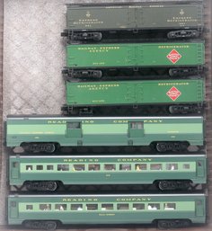 6 Reading Passenger & Box Car O-gauge Train Cars