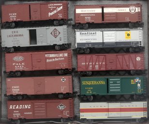 10 Box Car O-gauge Train Cars