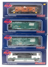 4 O-gauge Atlas Trainman Freight Cars