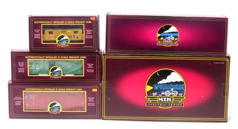 5 MTH Electric Trains /O Scale Freight Cars, Locomotive & Subway Set