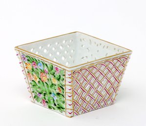 Herend Reticulated Open Work Basket